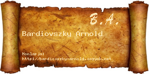 Bardiovszky Arnold névjegykártya